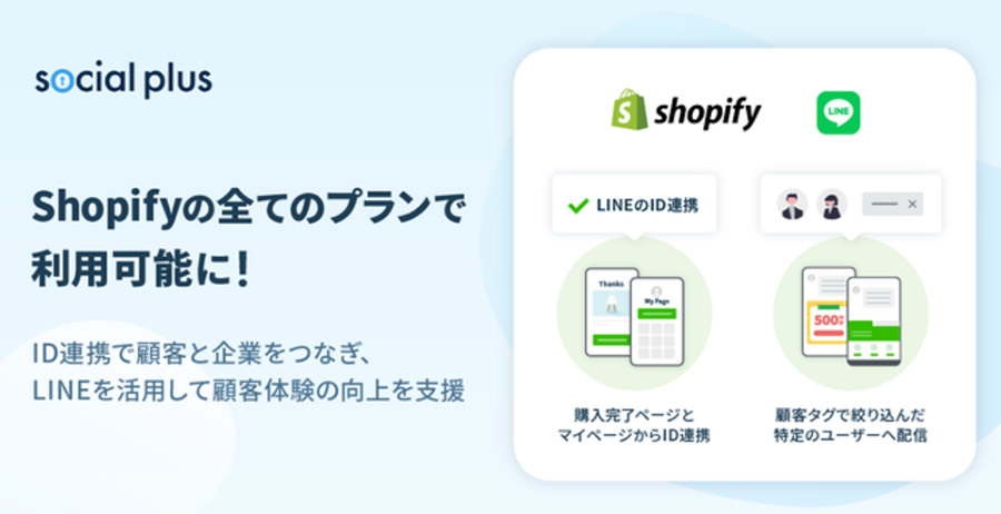 ShopifyとLINEの連携活用アプリ「ソーシャルPLUS」が、Shopifyの全プランで利用可能に