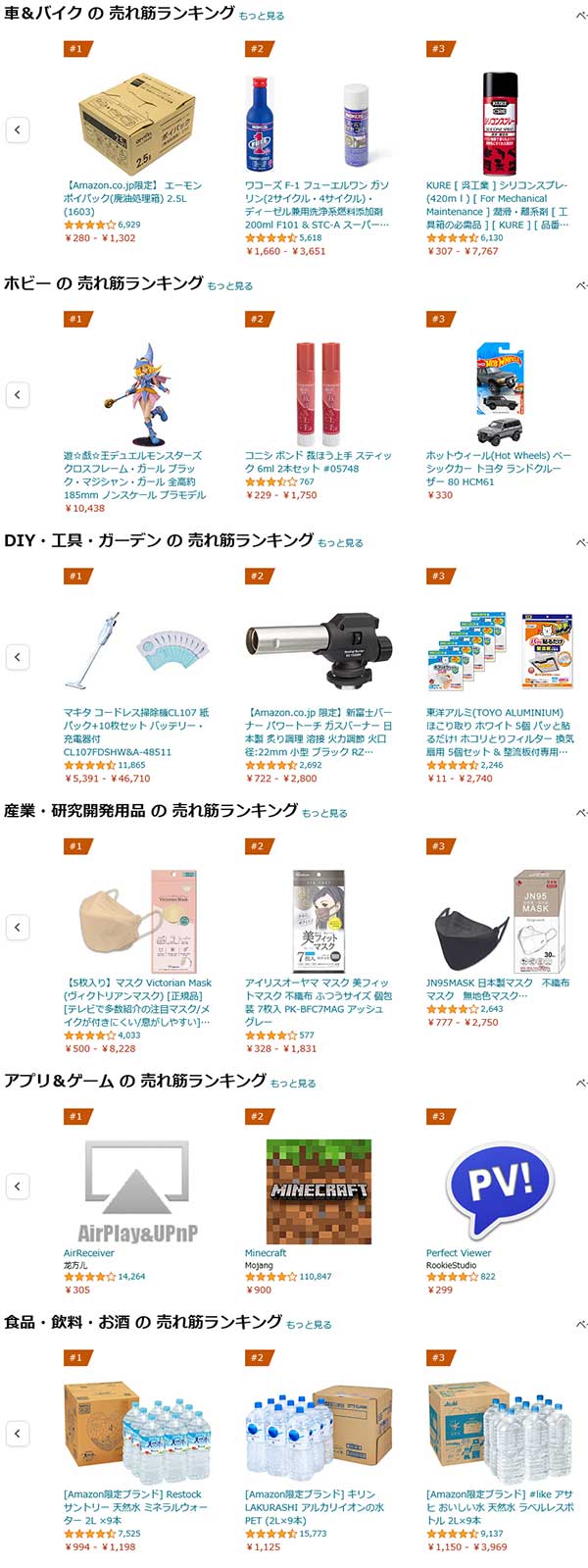 Amazon売れ筋ランキング