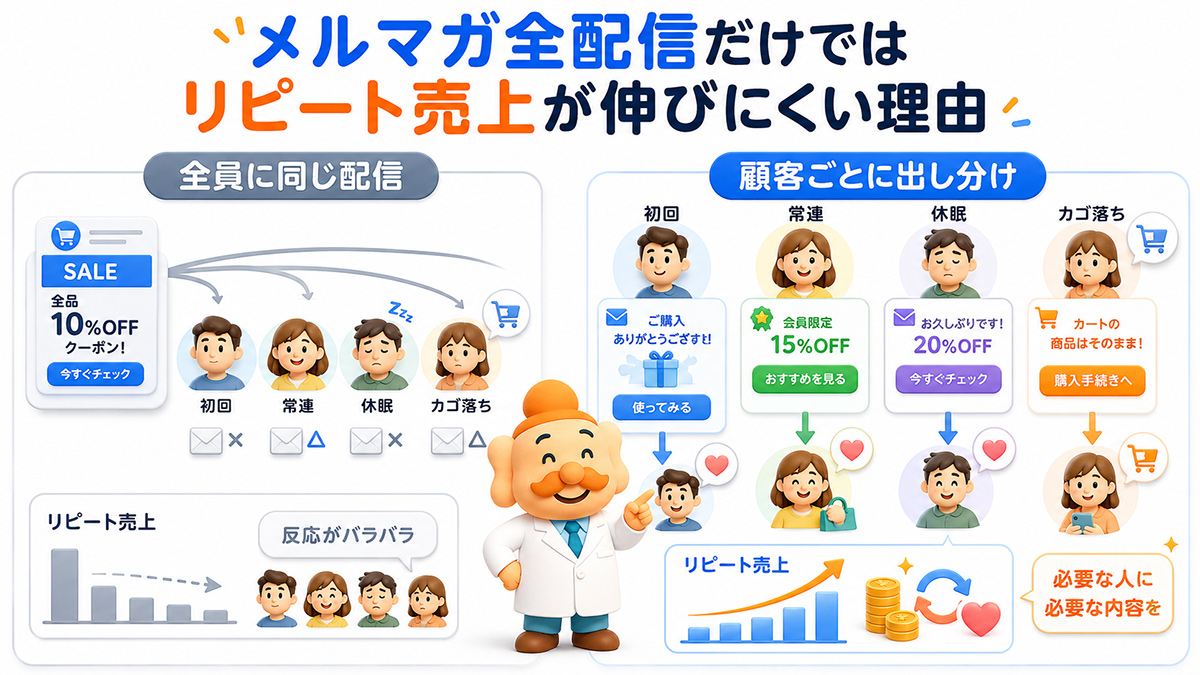 メルマガ全配信だけでは、リピート売上が伸びにくい理由