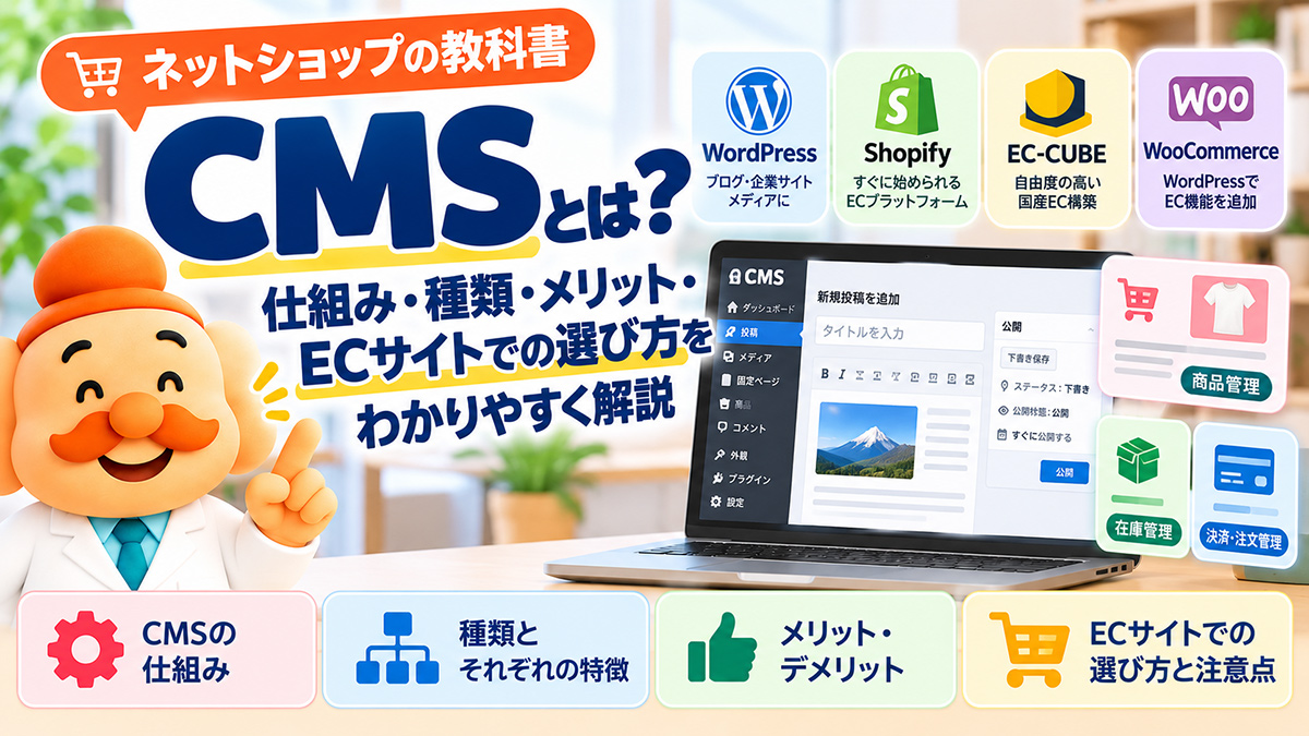 CMSとは?仕組み・種類・メリット・ECサイトでの選び方をわかりやすく解説【2026年】