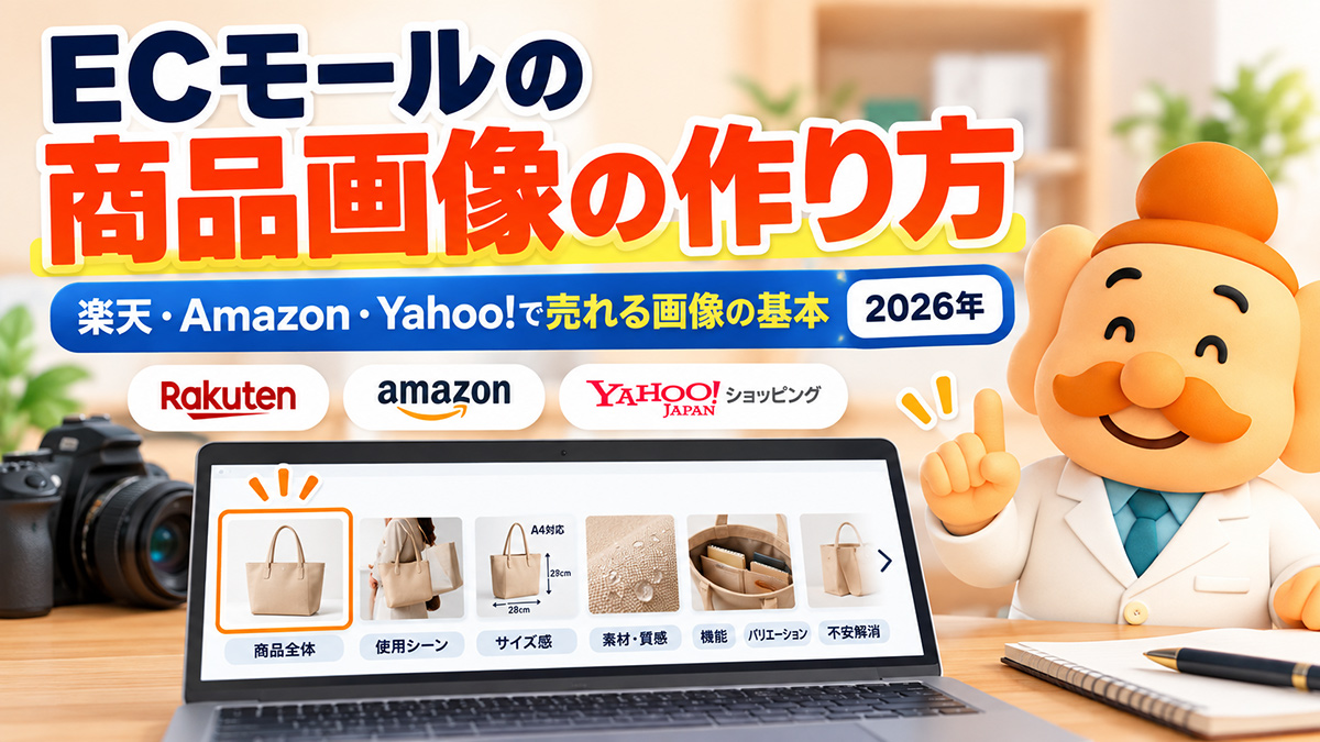 ECモールの商品画像の作り方【2026年】楽天・Amazon・Yahoo!で売れる画像の基本