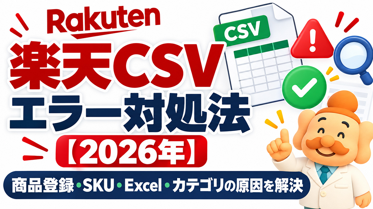 楽天CSVでエラー・登録できない原因は？SKU・Excel・カテゴリまで対処法を解説【2026年】
