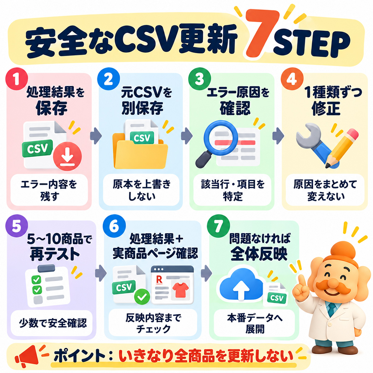 安全なCSV更新7STEP