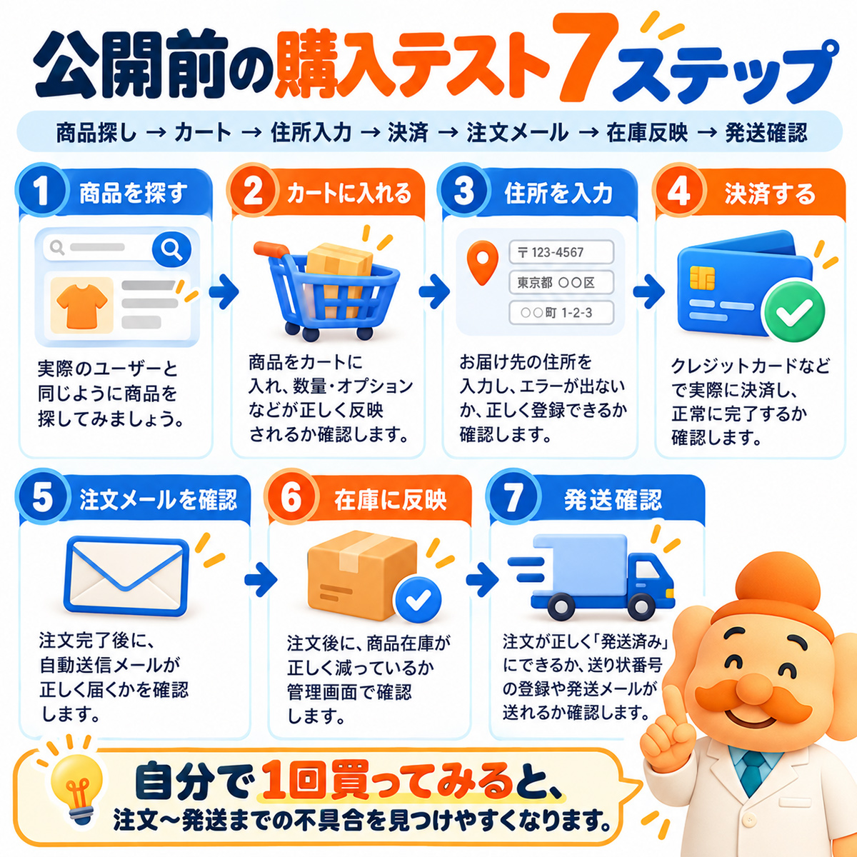 公開前の購入テスト7ステップ