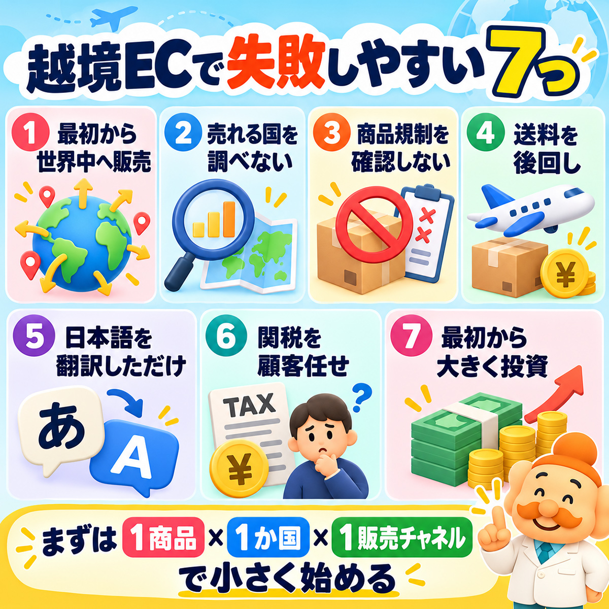 越境ECで失敗しやすい7つ