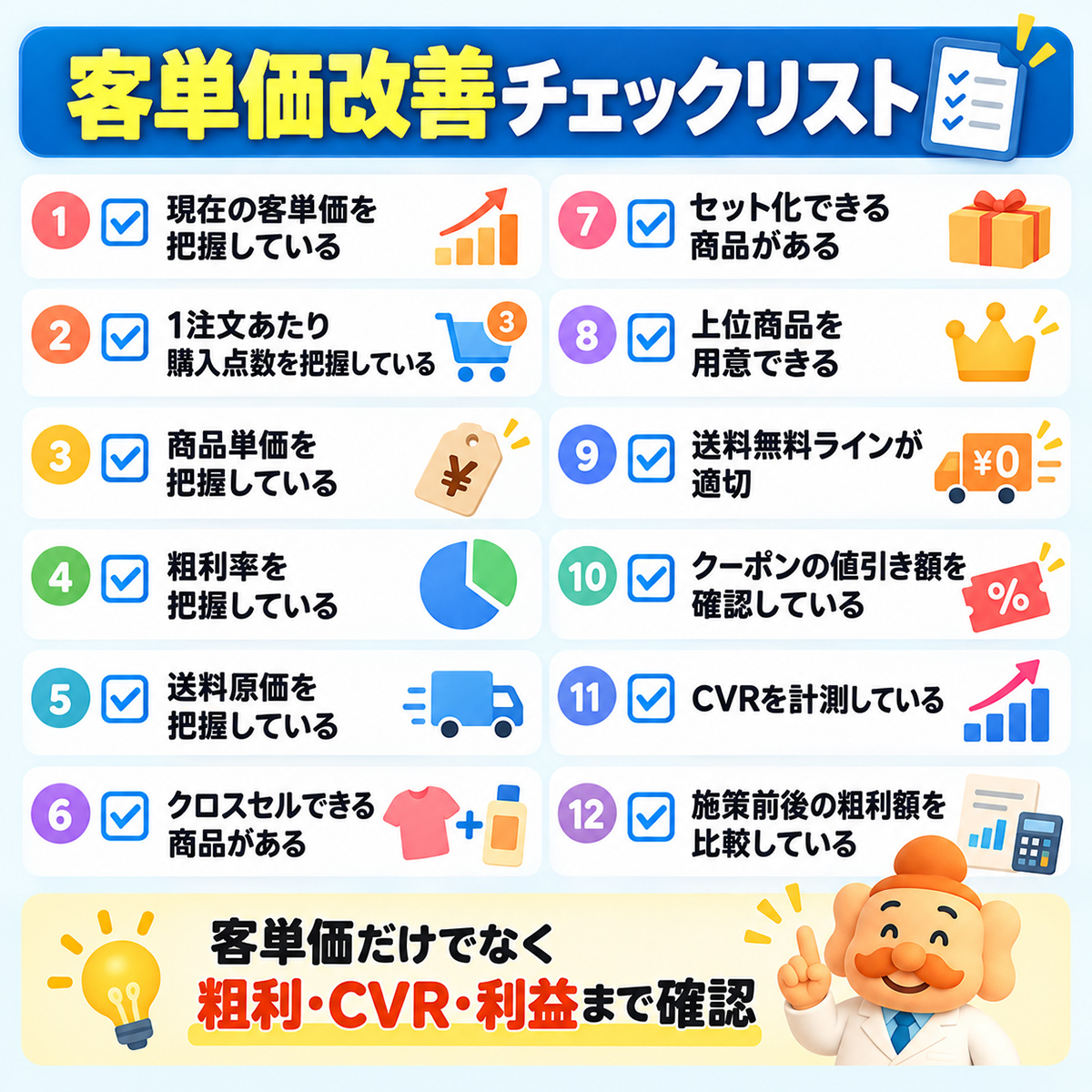 ECサイトの客単価を上げるときのチェックリスト