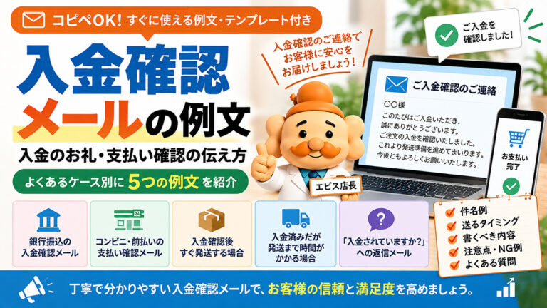 入金確認メールの例文【コピペOK】入金のお礼・支払い確認の伝え方