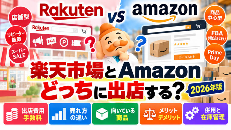 楽天市場とAmazonどっちに出店する？費用・手数料・売れ方を徹底比較【2026年】
