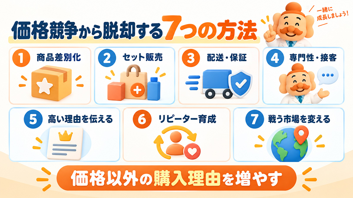 ネットショップが価格競争から脱却する7つの方法