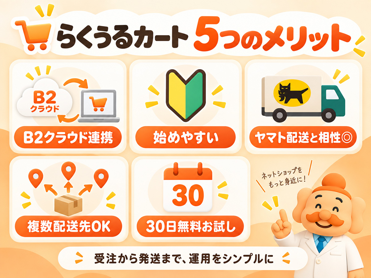 らくうるカートの5つのメリット