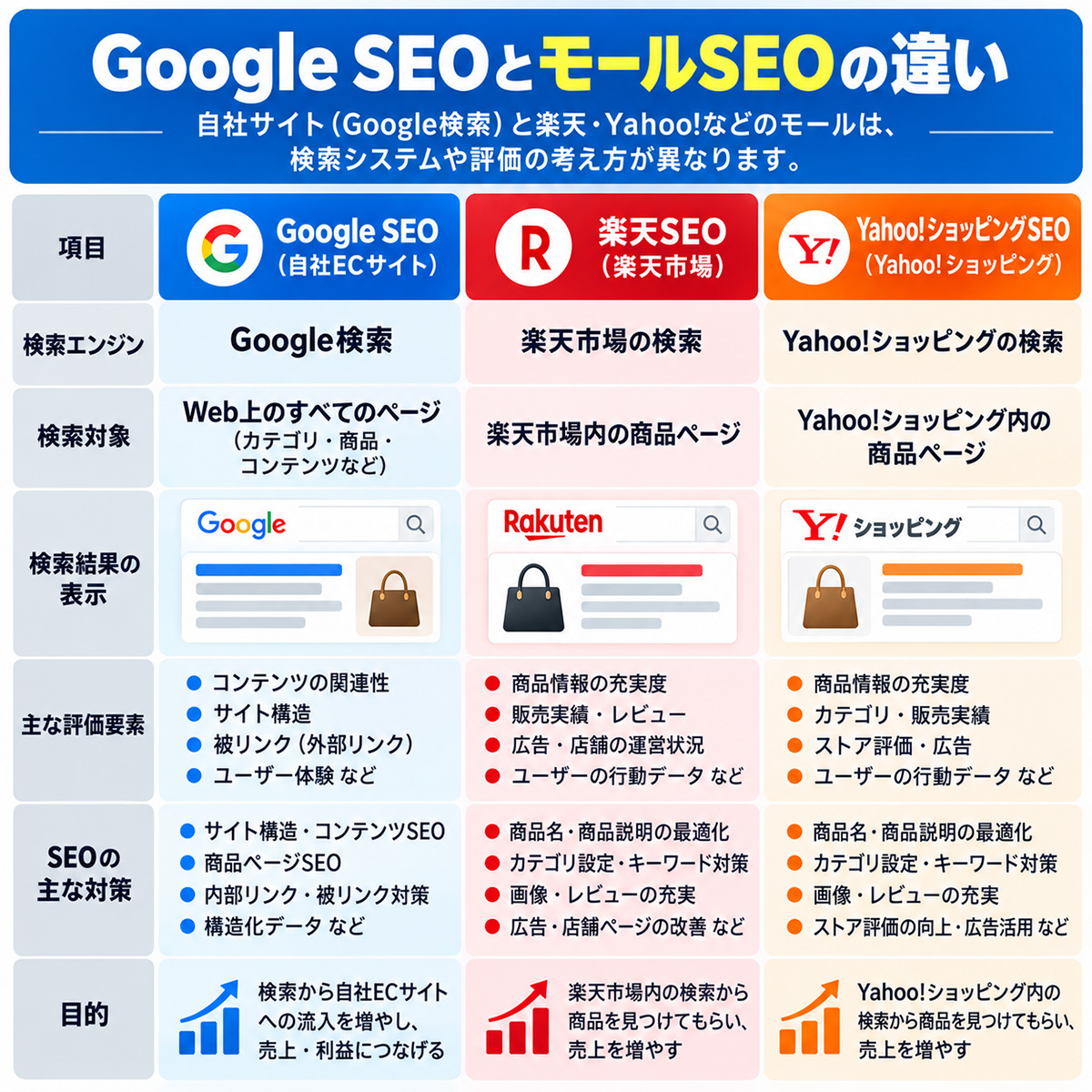 Google SEOとモールSEOの違い