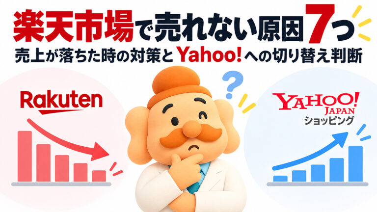 楽天市場で売れない原因7つ｜売上が落ちた時の対策とYahoo!への切り替え判断【2026年】