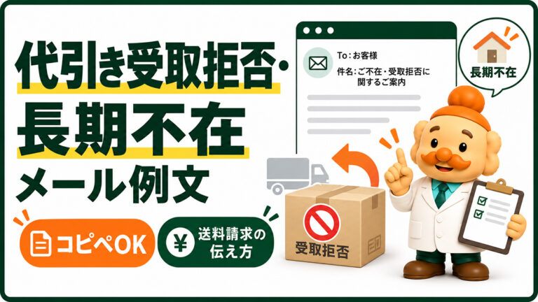 代引き受取拒否・長期不在のメール例文【コピペOK】送料請求の伝え方