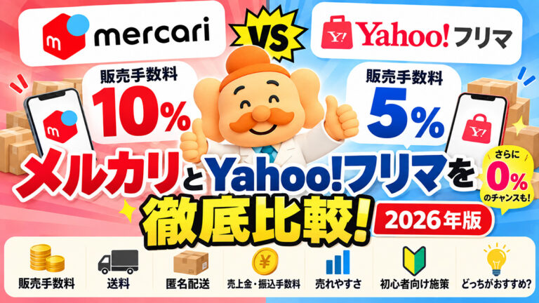 メルカリとYahoo!フリマを徹底比較【2026年】手数料・送料・売れやすさ、どっちがおすすめ？