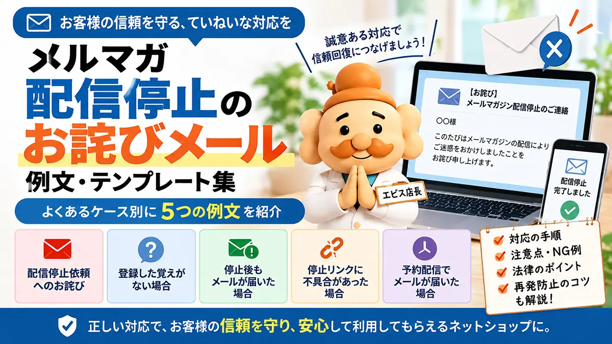メルマガ配信停止のお詫びメール例文【コピペOK】解除・誤配信の対応