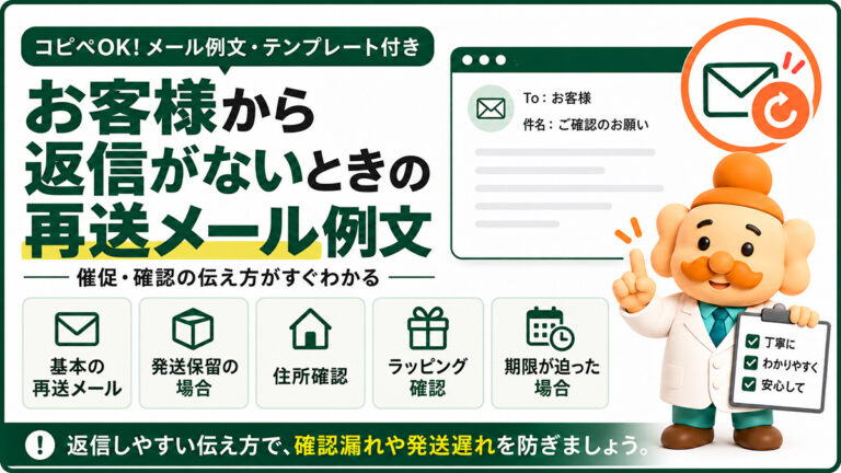 お客様から返信がないときの再送メール例文【コピペOK】催促・確認の伝え方