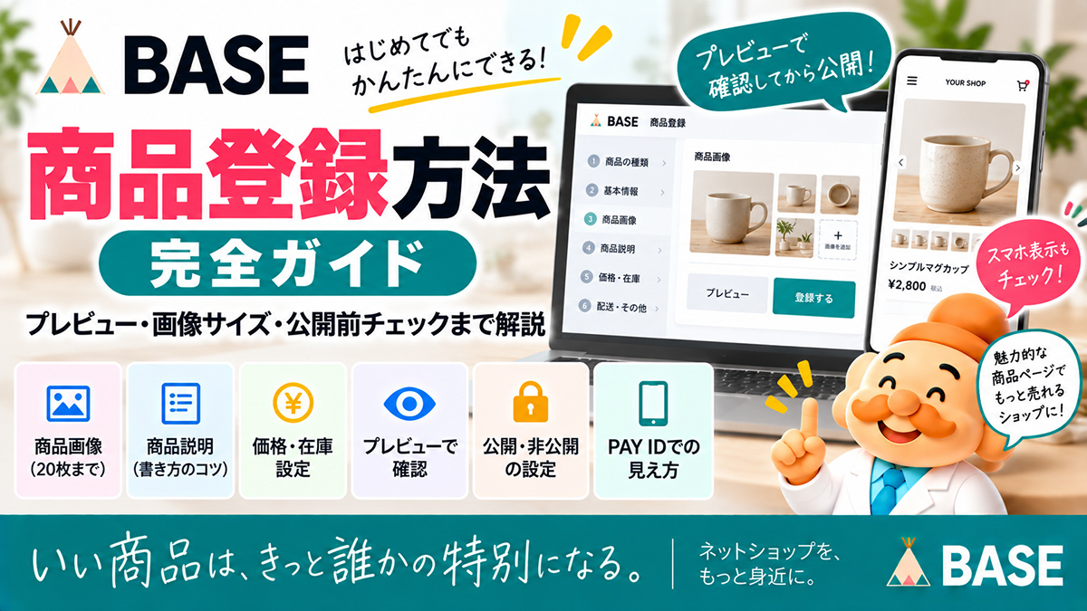 BASEの商品登録方法｜プレビュー・画像サイズ・公開前チェックまで解説
