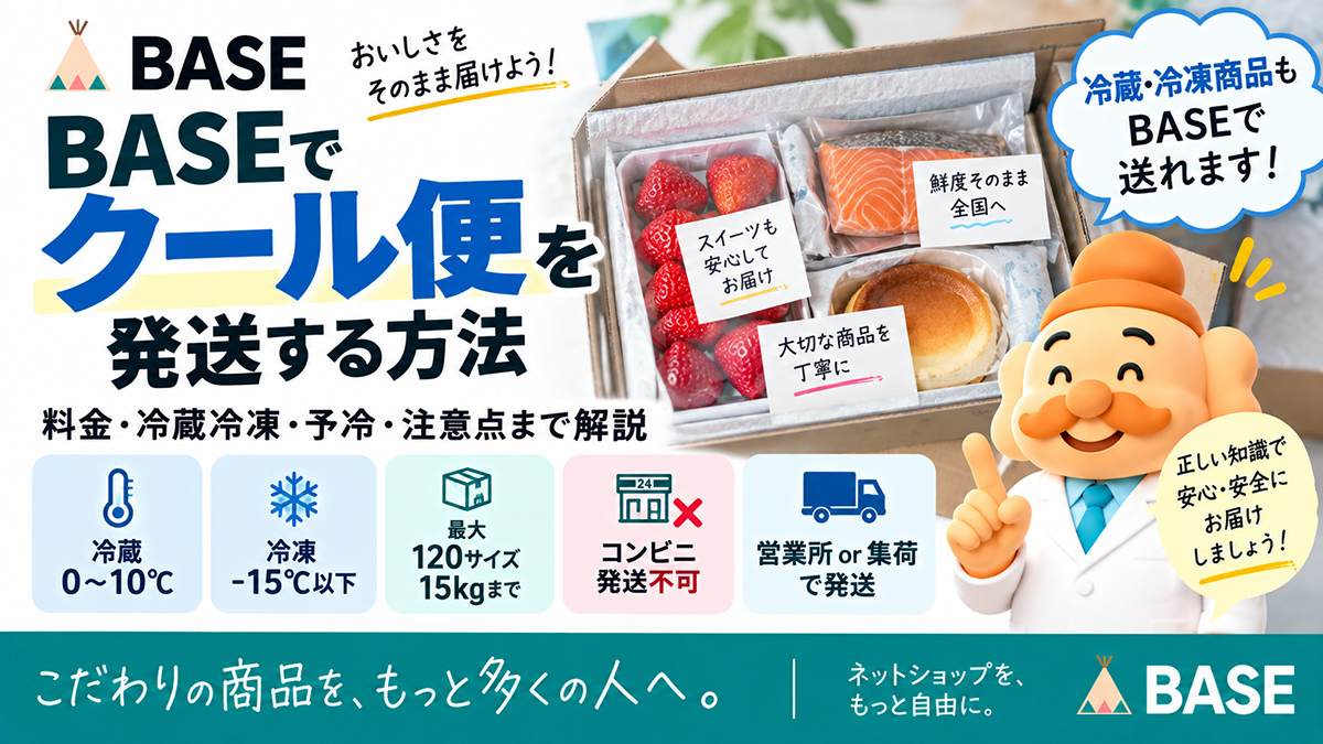 BASEでクール便を発送する方法｜料金・冷蔵冷凍・予冷・注意点まで解説