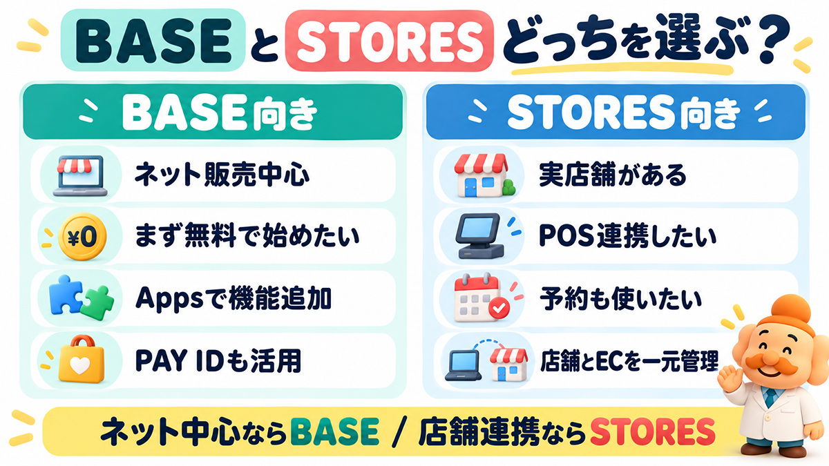 BASEとSTORES、どっちがおすすめ？