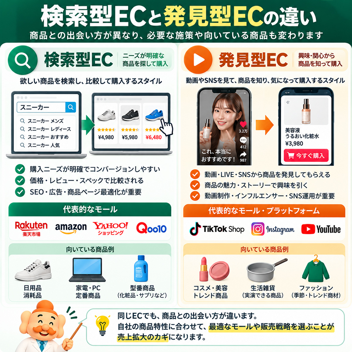 検索型ECと発見型ECの違い