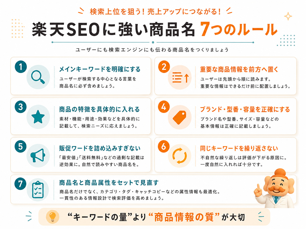 楽天SEOに強い商品名の付け方7つのルール