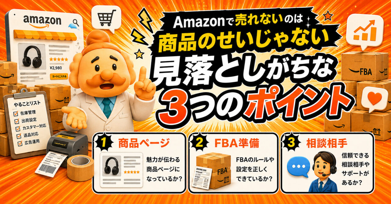 Amazonで売れないのは商品のせいじゃない。多くの出品者が見落としている3つのポイント