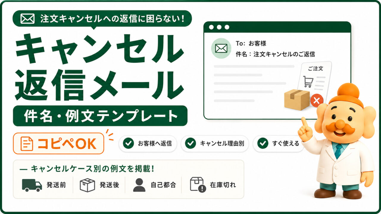 ECサイトのキャンセルメール例文【コピペOK】注文取消・返金の伝え方