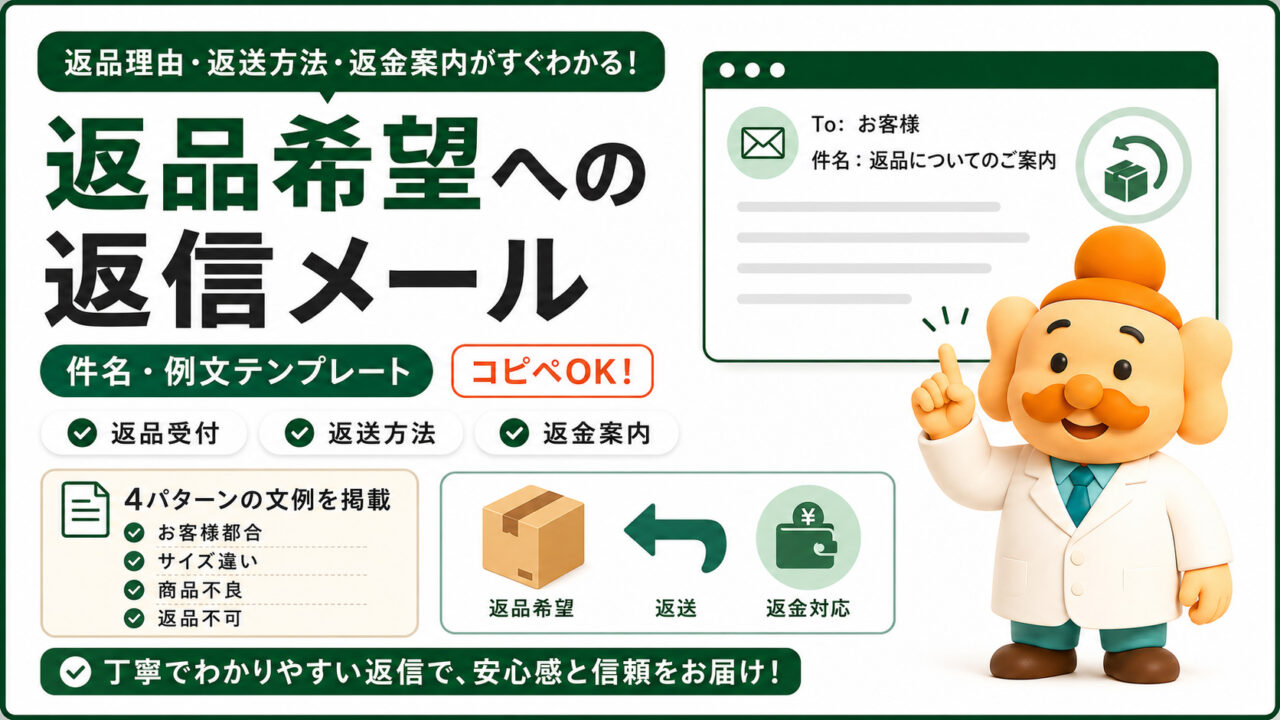 返品依頼への返信メール例文【コピペOK】お客様都合・返品不可の伝え方
