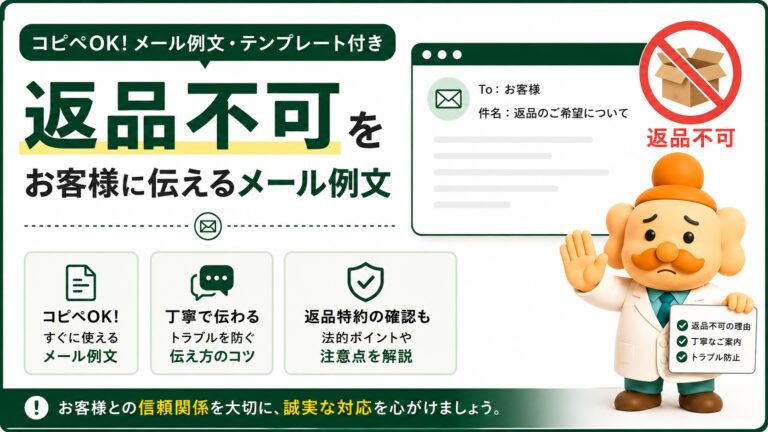 返品不可を伝えるメール例文【コピペOK】お客様への断り方と注意点