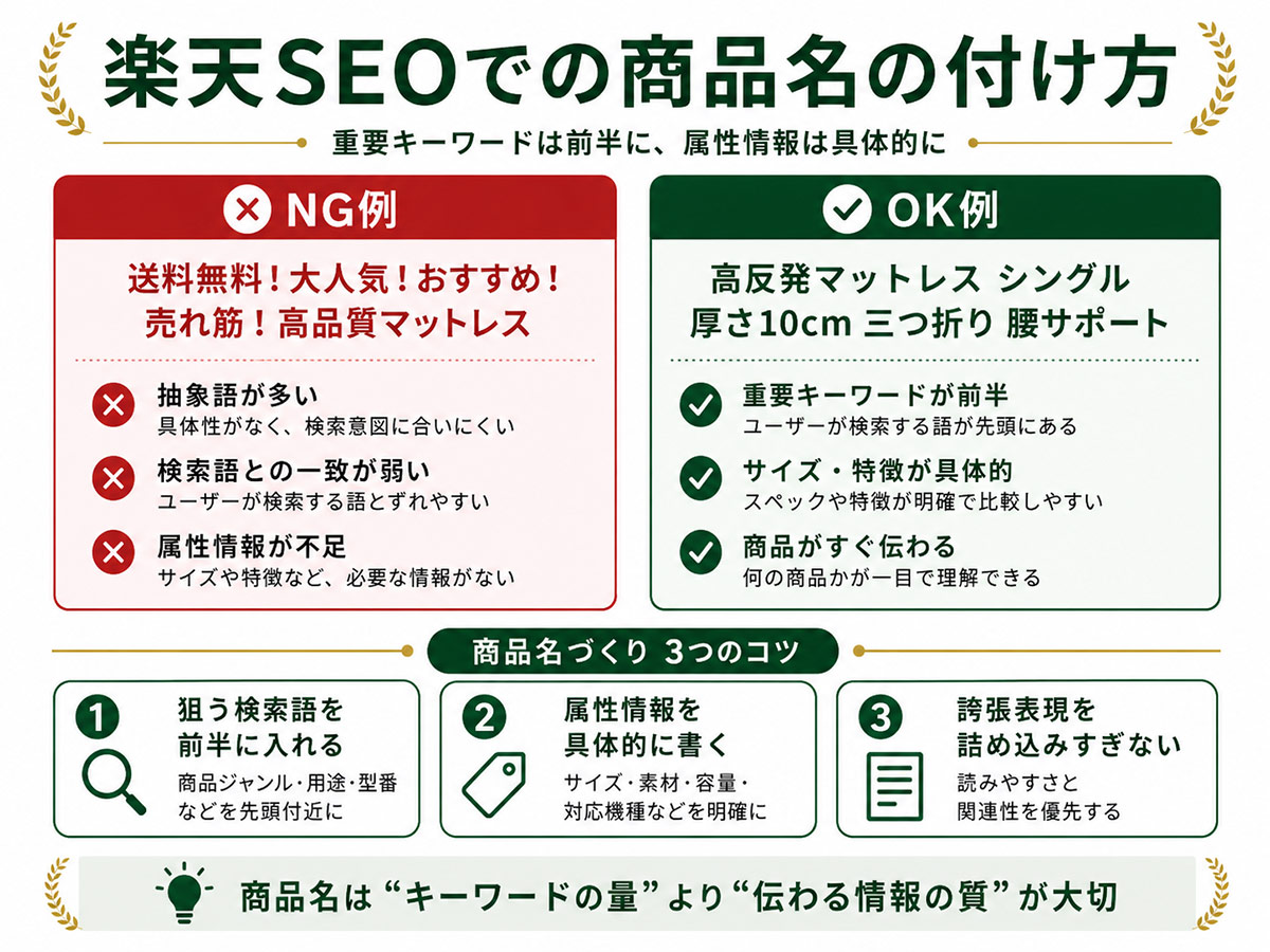 楽天市場での商品名のつけ方