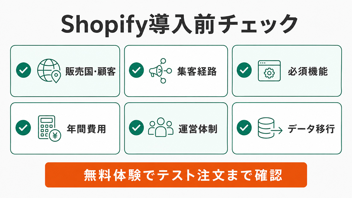 Shopify導入前10項目チェックリスト