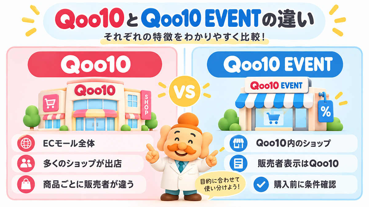 Qoo10 EVENTとQoo10は何が違う？