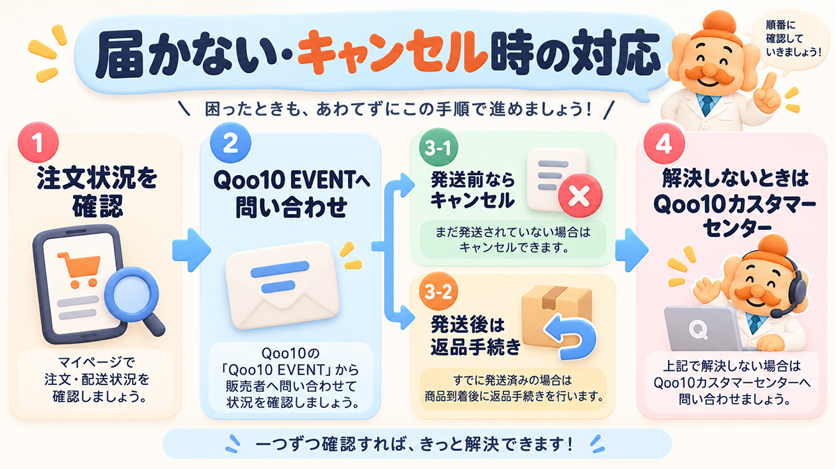 「Qoo10 EVENTから届かない」ときはどうする？