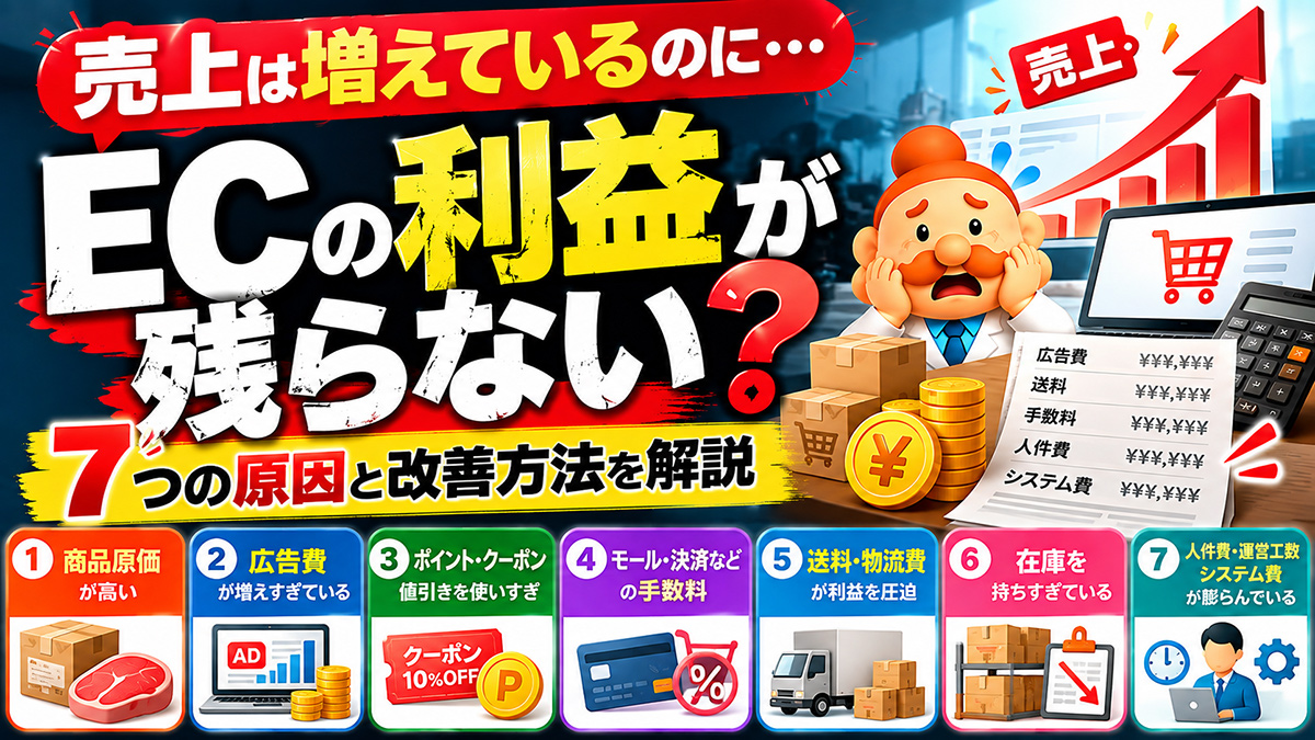 ECサイトの利益率を改善する方法｜売上が増えても儲からない7つの原因【2026年】