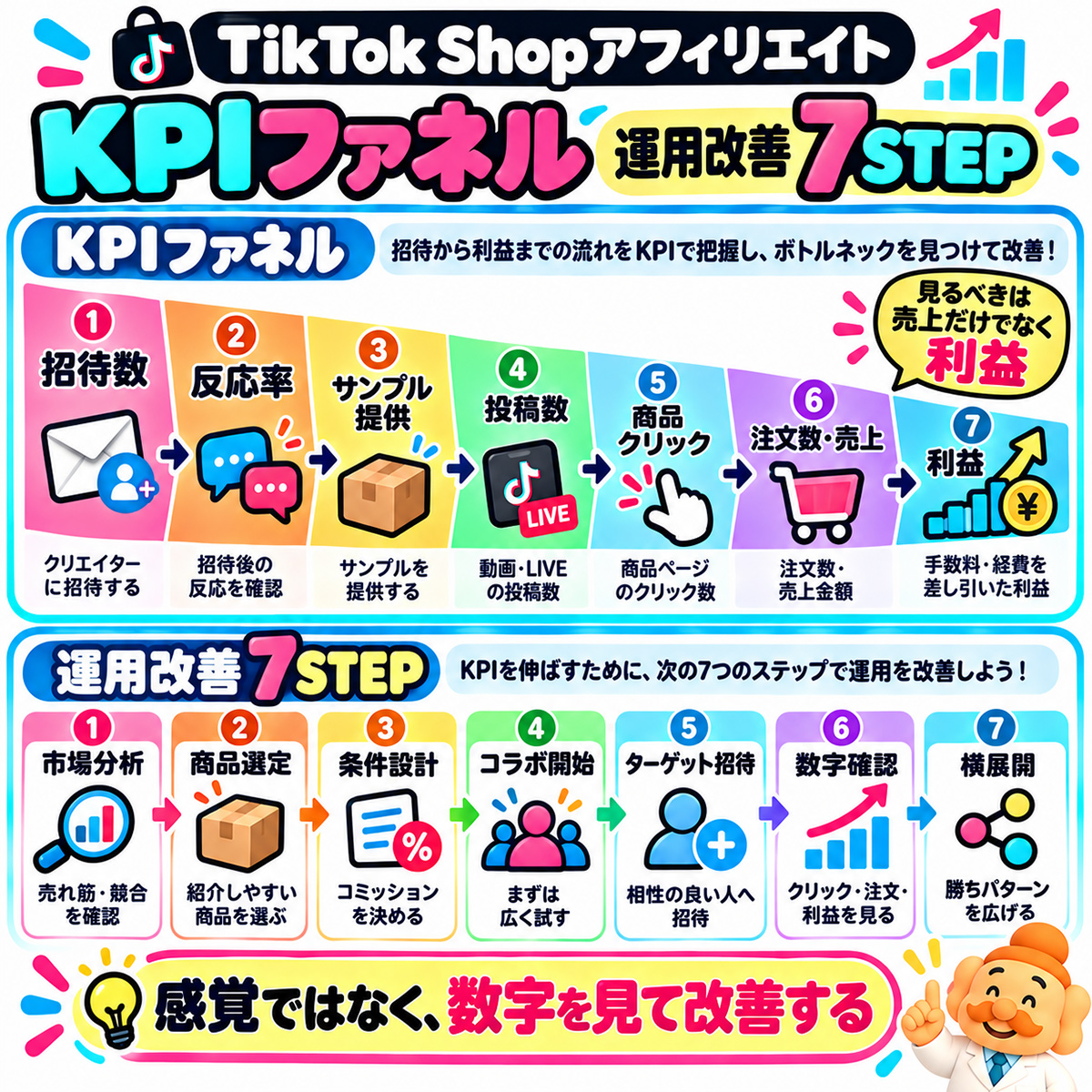 KPIファネル／運用改善7STEP