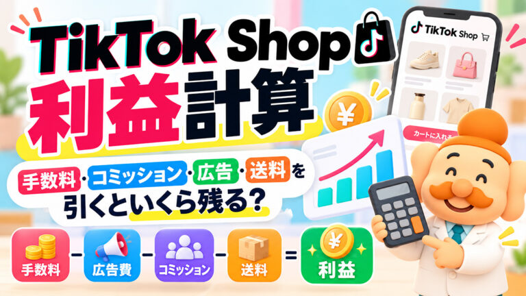 TikTok Shopの利益計算｜手数料・コミッション・広告・送料を引くといくら残る？【2026年】