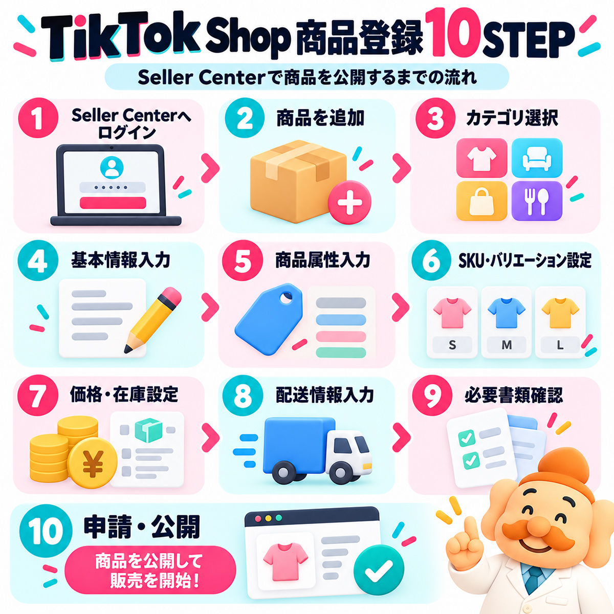 TikTok Shop Seller Centerで商品を登録して公開するまでの10ステップ