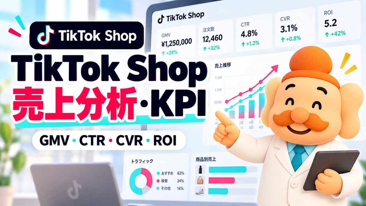 TikTok Shopの売上分析・KPI完全ガイド|GMV・CTR・CVR・ROIの見方【2026年】
